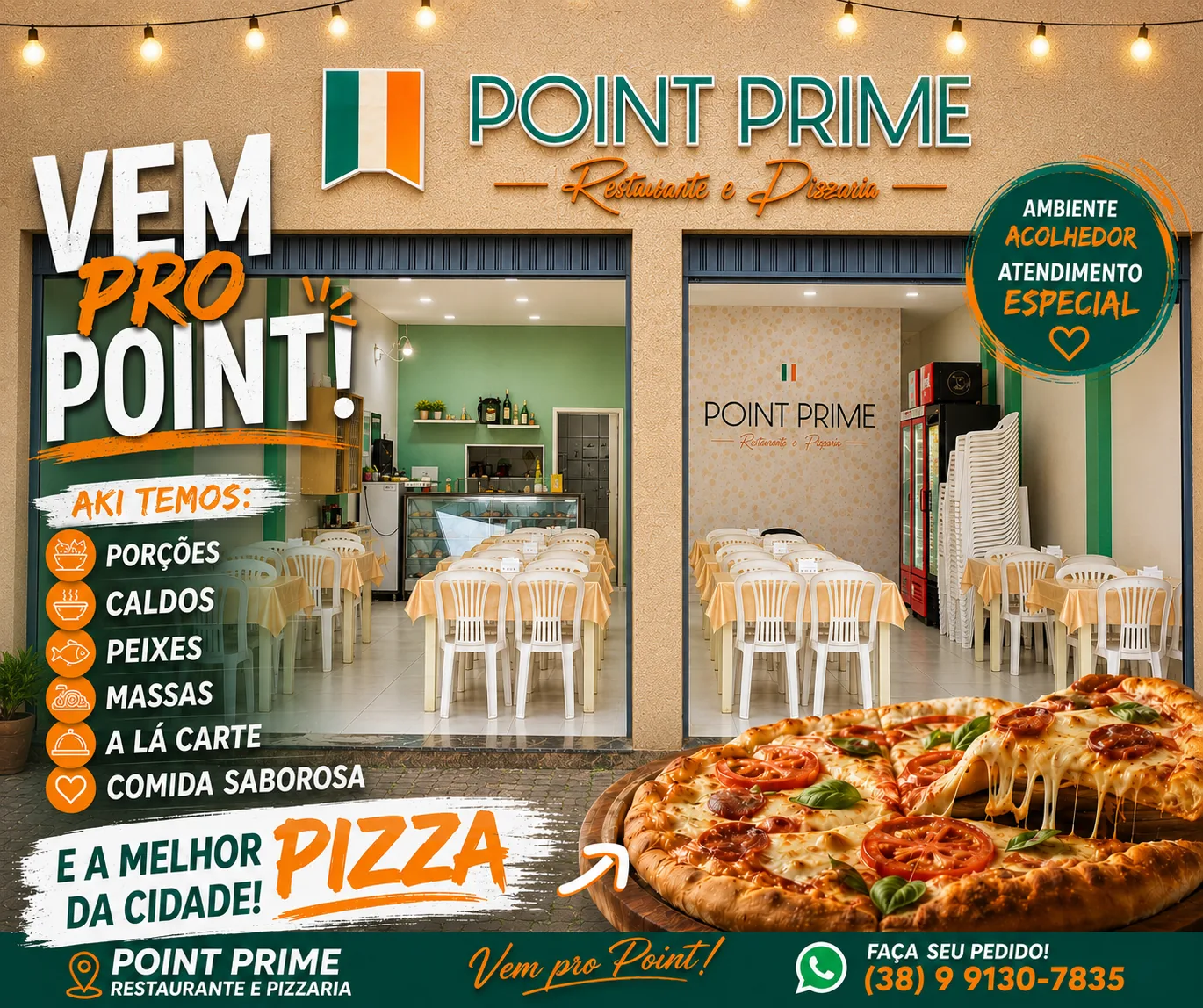 Ambiente e fachada do Point Prime